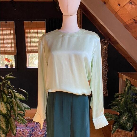 Escada Silk Blouse Green Vintage - Picture 1 of 6